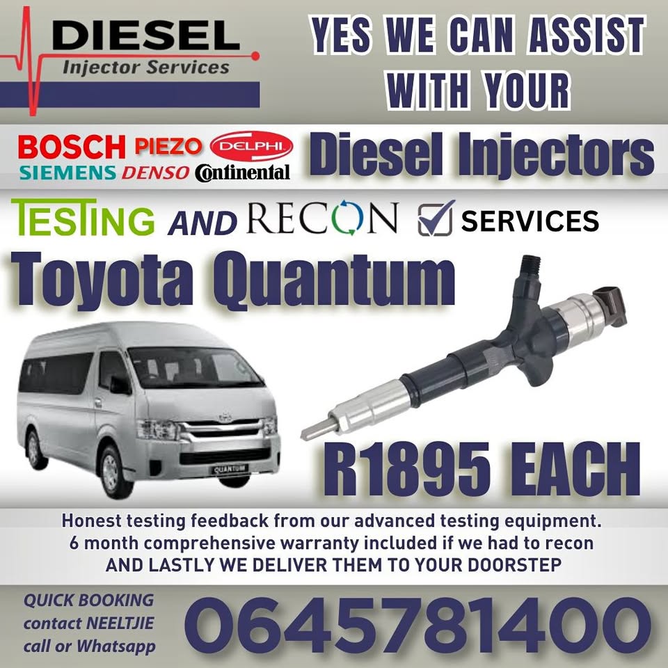 Toyota Quantum diesel injectors for sale - Private Seller Toyota Quantum diesel injectors for sale - Private Seller