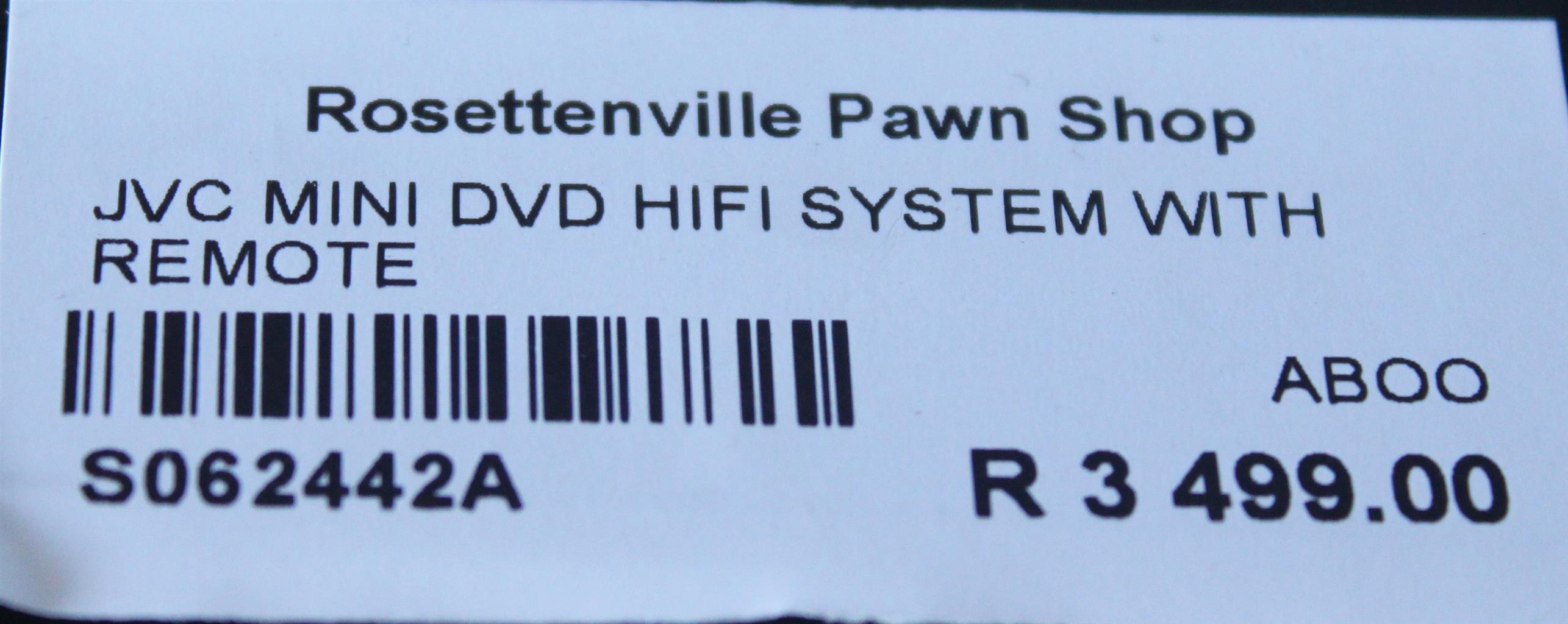 JVC MINI DVD HIFI SYSTEM WITH REMOTE S062442A