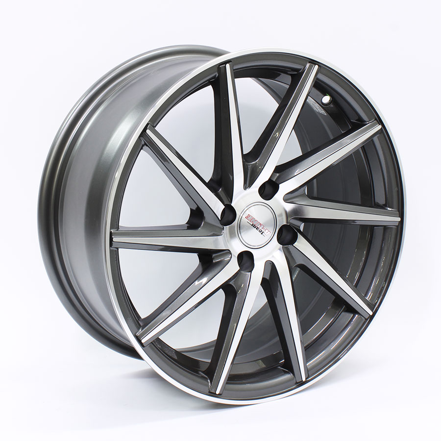 17″ A-Line Phoenix 5/100 Gunmetal Machined Face Alloy Wheels (D-Turning Left)