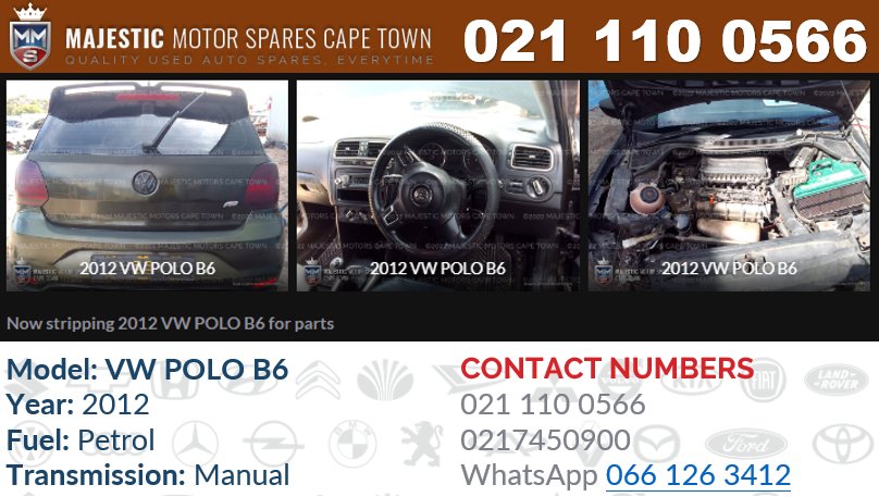 Now stripping 2012 VW POLO B6 for parts - Private Seller