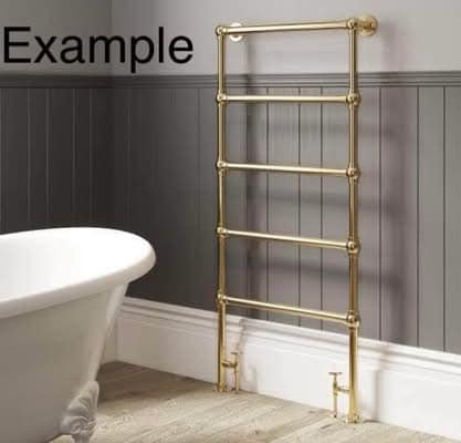 Antique brass towel heating rail