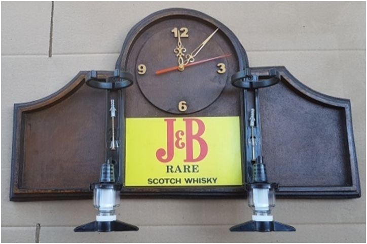 Liquor Dispensers: J & B Scotch Whisky Clock with 2 Optics. Brand New Products.
