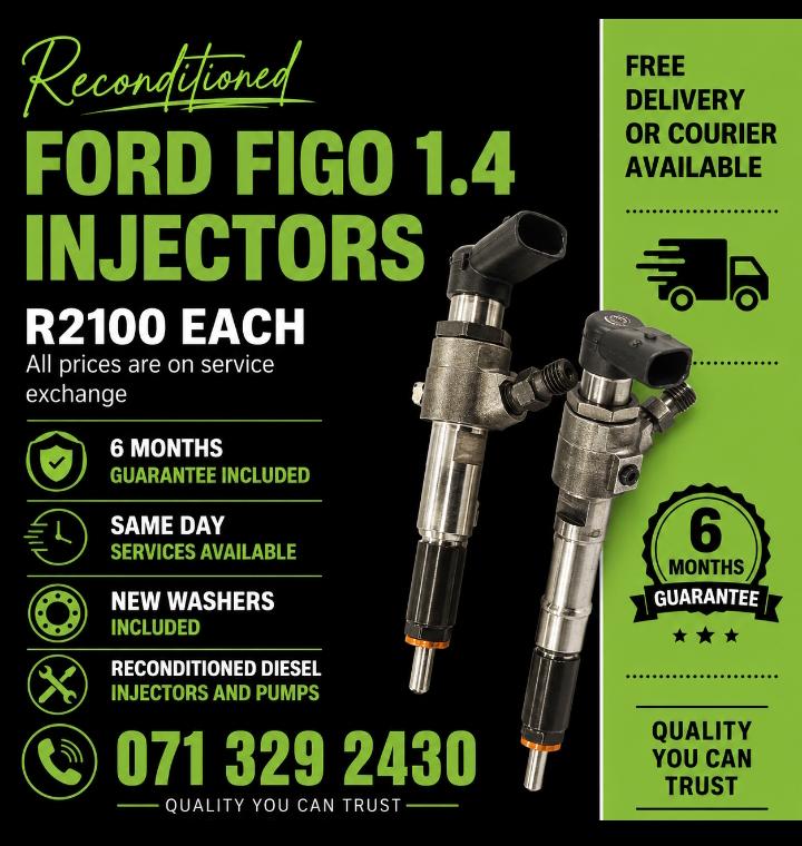 FORD FIGO 1.4 INJECTORS FOR SALE WITH WARRANTY INCLUDED - Private Seller FORD FIGO 1.4 INJECTORS FOR SALE WITH WARRANTY INCLUDED - Private Seller