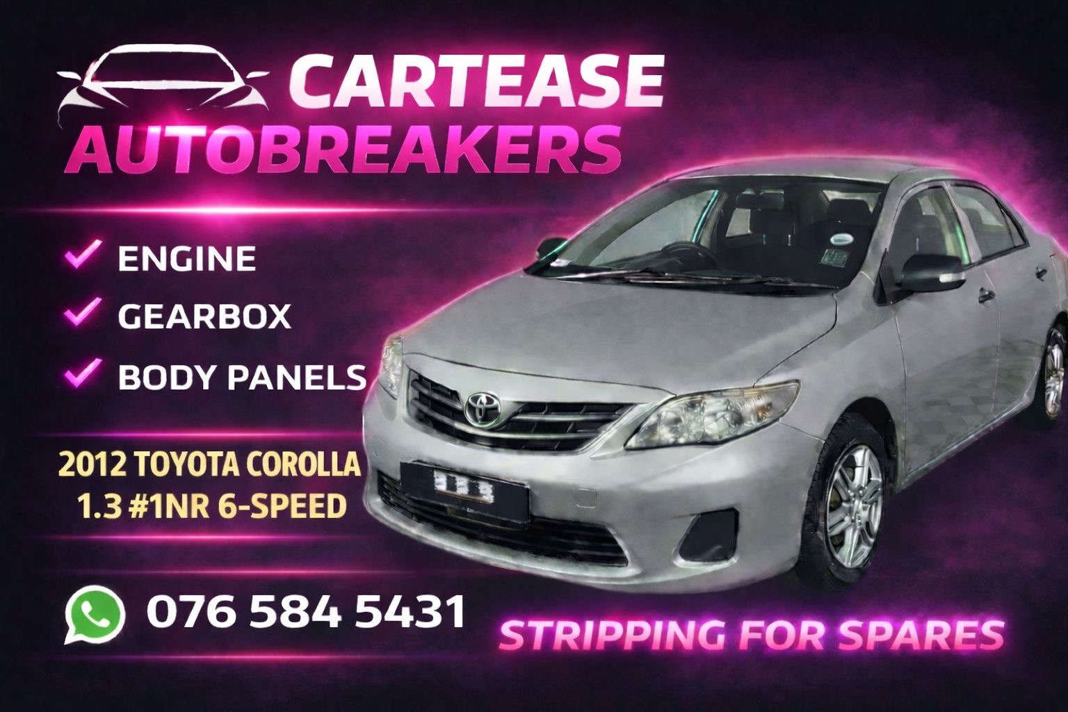 2012 Toyota Corolla 1.3 #1NR 6 Speed Stripping For Spares!!! - Private Seller 2012 Toyota Corolla 1.3 #1NR 6 Speed Stripping For Spares!!! - Private Seller