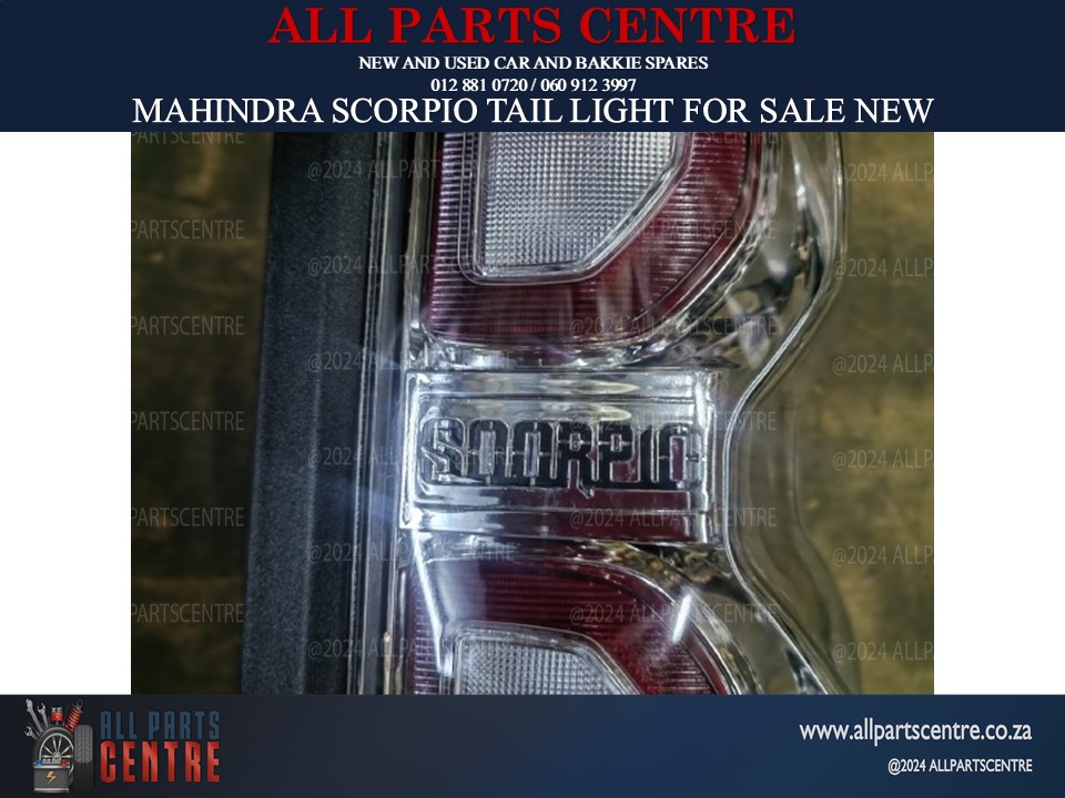 Mahindra Scorpio tail light for sale New - Private Seller Mahindra Scorpio tail light for sale New - Private Seller