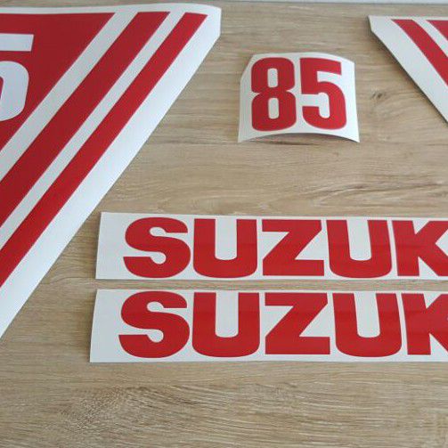 1970s Suzuki 85 Outboard motor cowl decals stickers  graphics kits 1970s Suzuki 85 Outboard motor cowl decals stickers  graphics kits