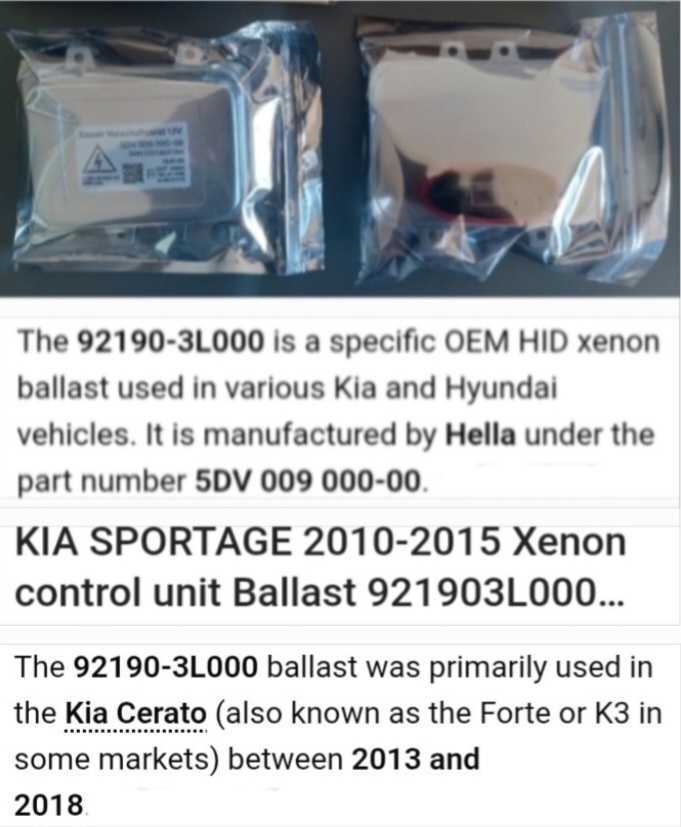 Kia headlight xenon ballasts modules - Private Seller Kia headlight xenon ballasts modules - Private Seller