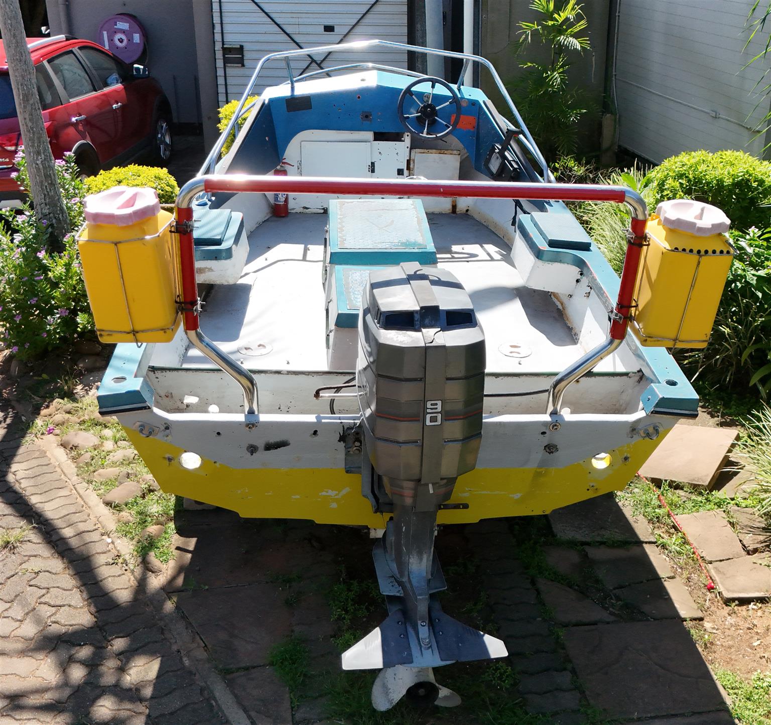 Fishing Boat with 90hp Mariner 2-Stroke Trim Tilt Outboard Motor - 90% Complete