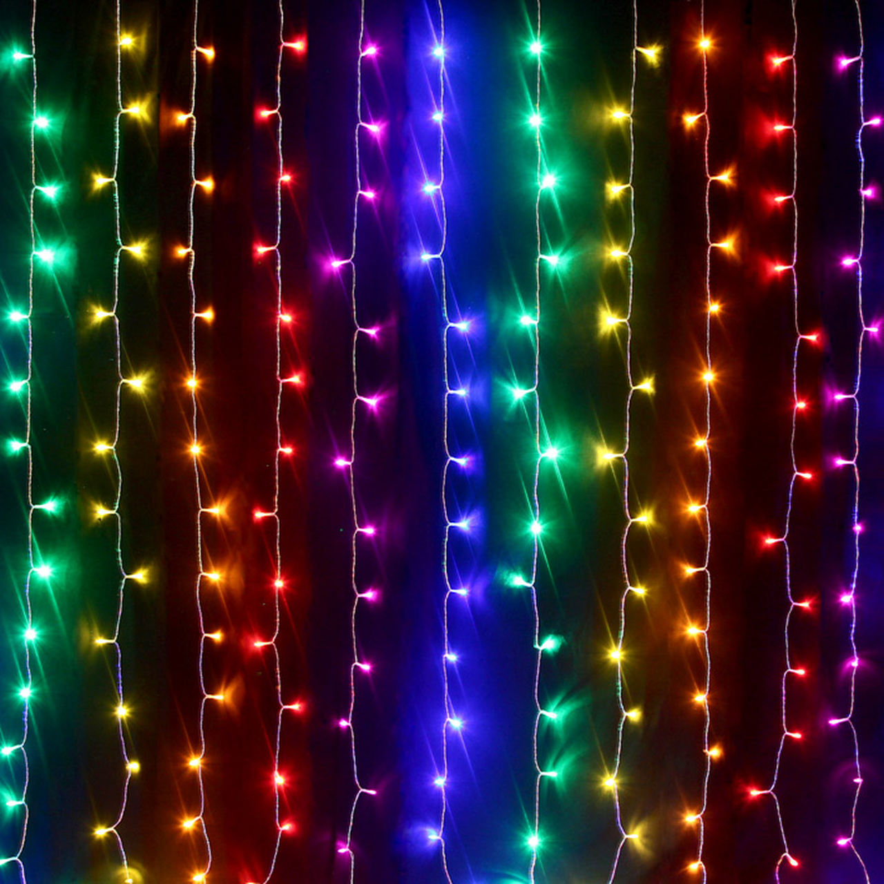LED Decorative Fairy Curtain Lights Waterproof 220V AC in RGB Multicolour. NEW