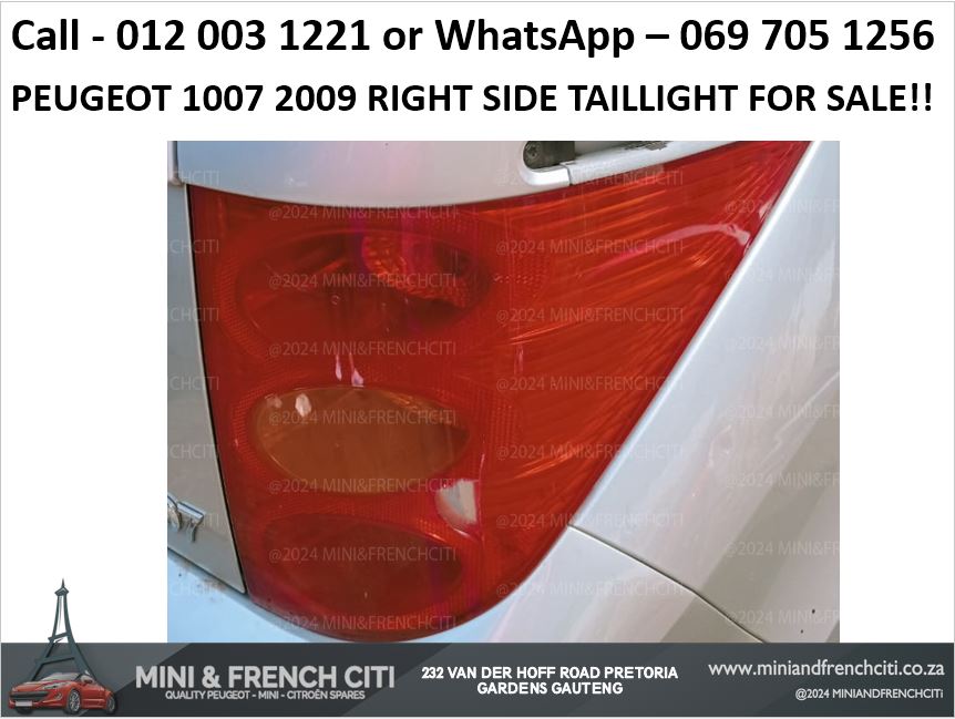 Peugeot 1007 2009 Right Side Taillight For Sale – OEM Replacement - Private Seller Peugeot 1007 2009 Right Side Taillight For Sale – OEM Replacement - Private Seller