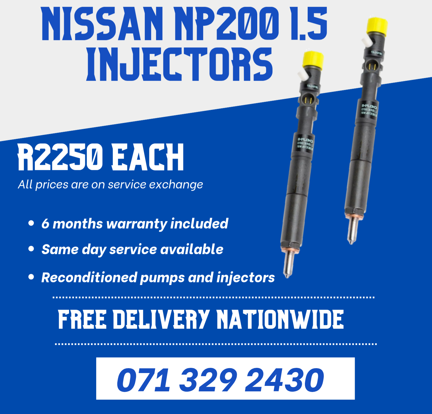 NISSAN NP200 1.5 INJECTORS FOR SALE WITH WARRANTY - Private Seller NISSAN NP200 1.5 INJECTORS FOR SALE WITH WARRANTY - Private Seller