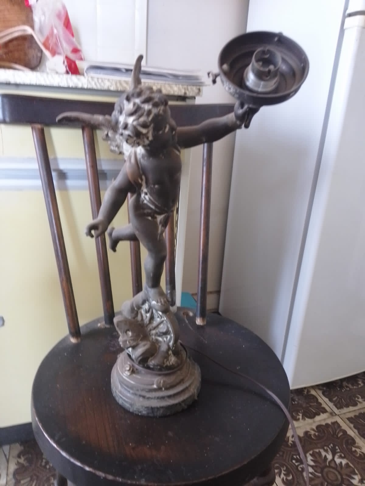 Winged Cherub Lamps -Emile Bruchan