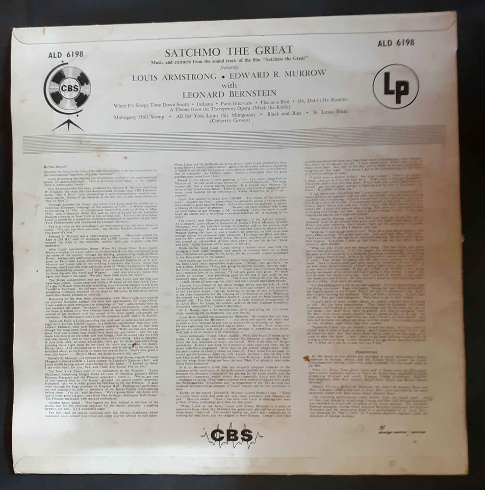 Louis Armstrong & Edward R. Murrow - Satchmo The Great LP Record