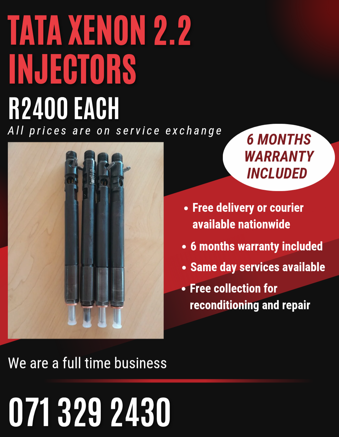 TATA XENON 2.2 INJECTORS FOR SALE WITH WARRANTY ON - Private Seller TATA XENON 2.2 INJECTORS FOR SALE WITH WARRANTY ON - Private Seller