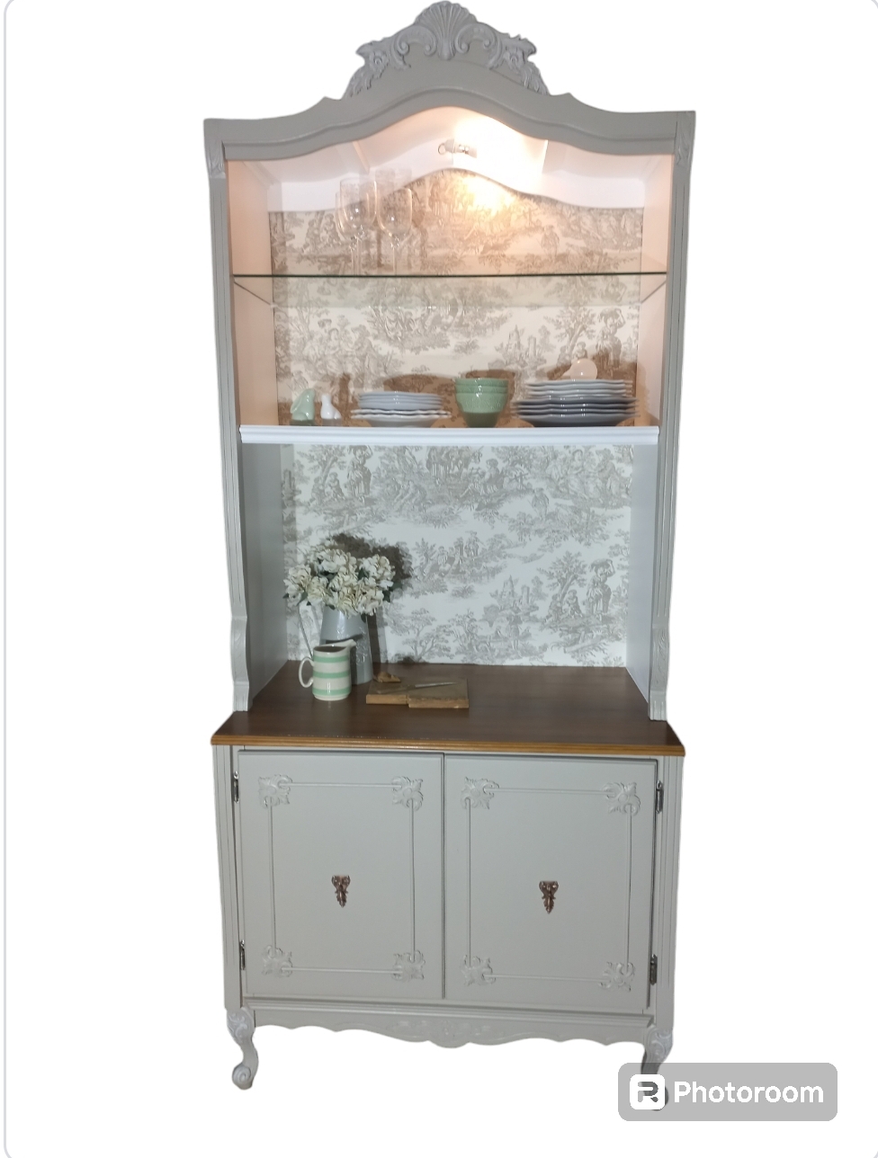 French Country Style Cabinet/ Hutch