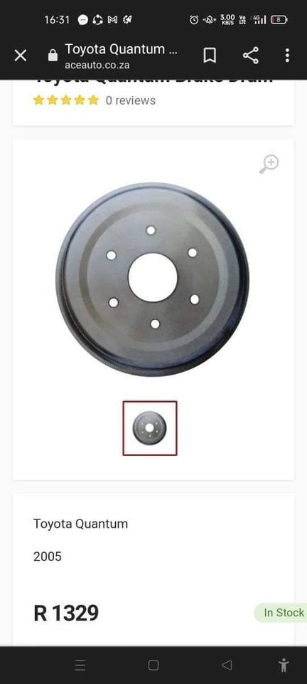 Toyota Quantum wheel drum left - Private Seller