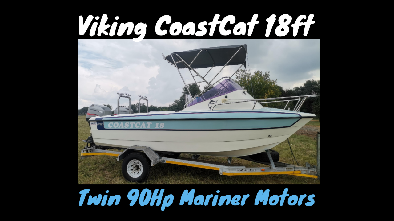 COASTCAT 18FT OFFSHORE WITH TWIN 90HP MARINER MOTORS – VERY CLEAN PACKAGE