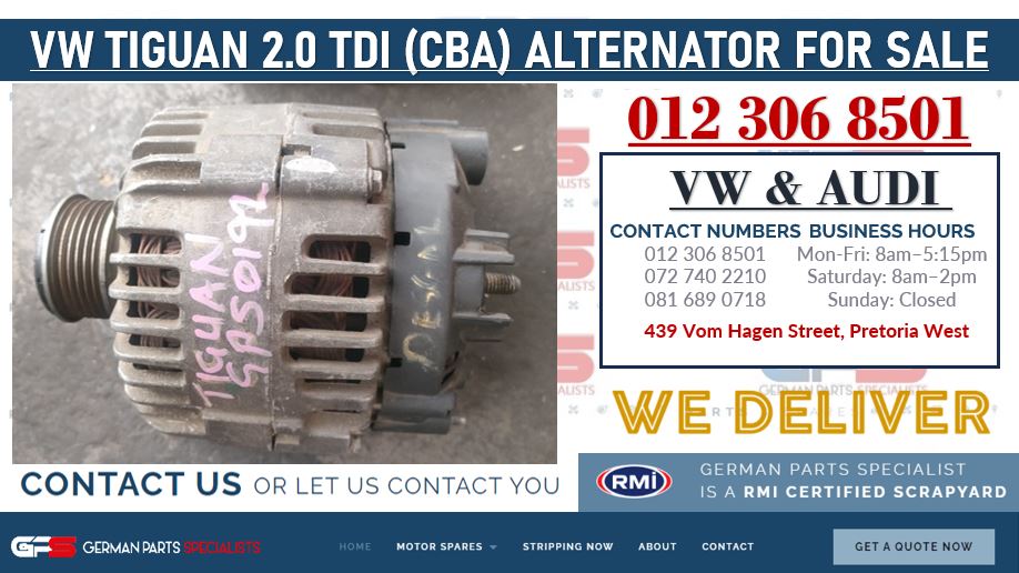 VW TIGUAN 2.0 TDI (CBA ENGINE) ALTERNATORS FOR SALE - Private Seller VW TIGUAN 2.0 TDI (CBA ENGINE) ALTERNATORS FOR SALE - Private Seller
