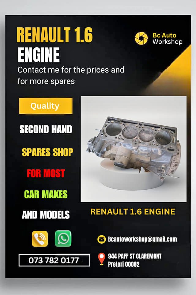 Renault 1.6 ENGINE Call or WhatsApp me - Private Seller Renault 1.6 ENGINE Call or WhatsApp me - Private Seller