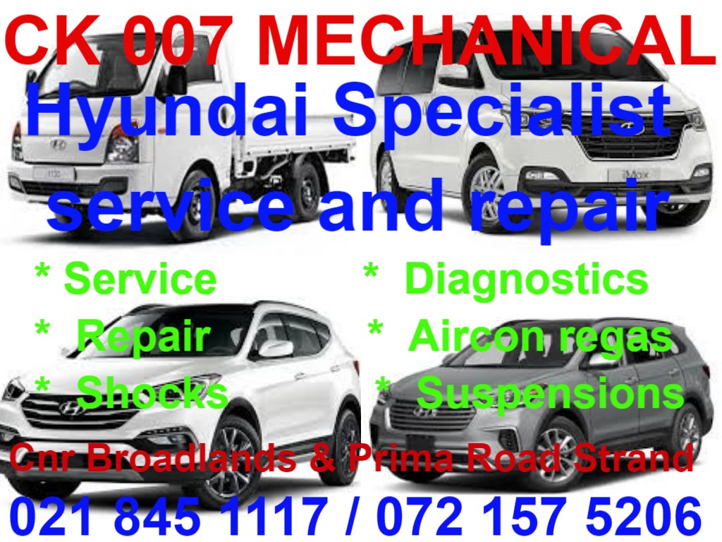 Hyundai service and repair Specialist available.