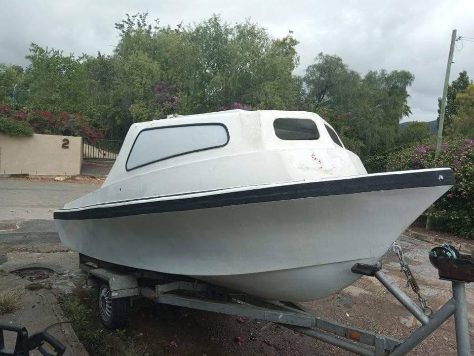 Cabin Project boat on stainless trailer for sale