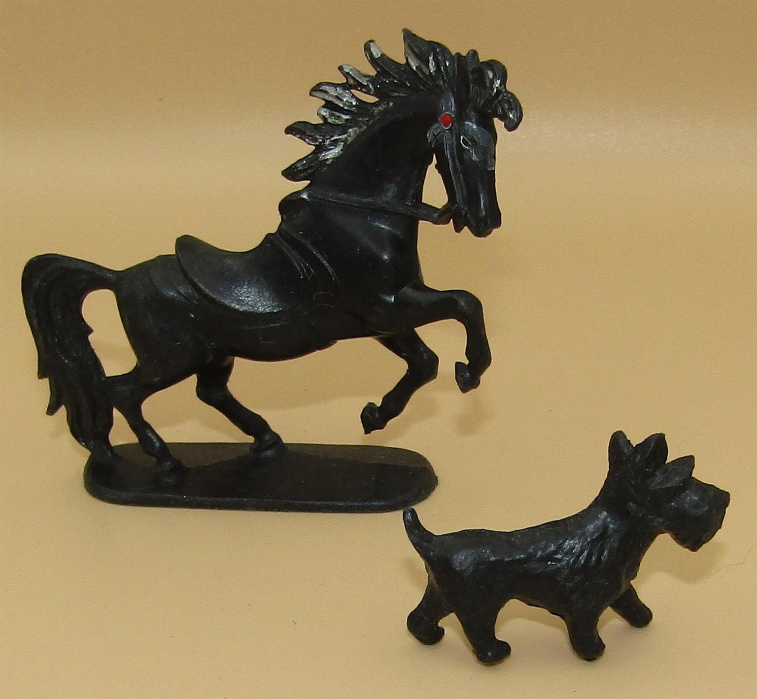 Horse & Dog Plastic Silhouette Figurine