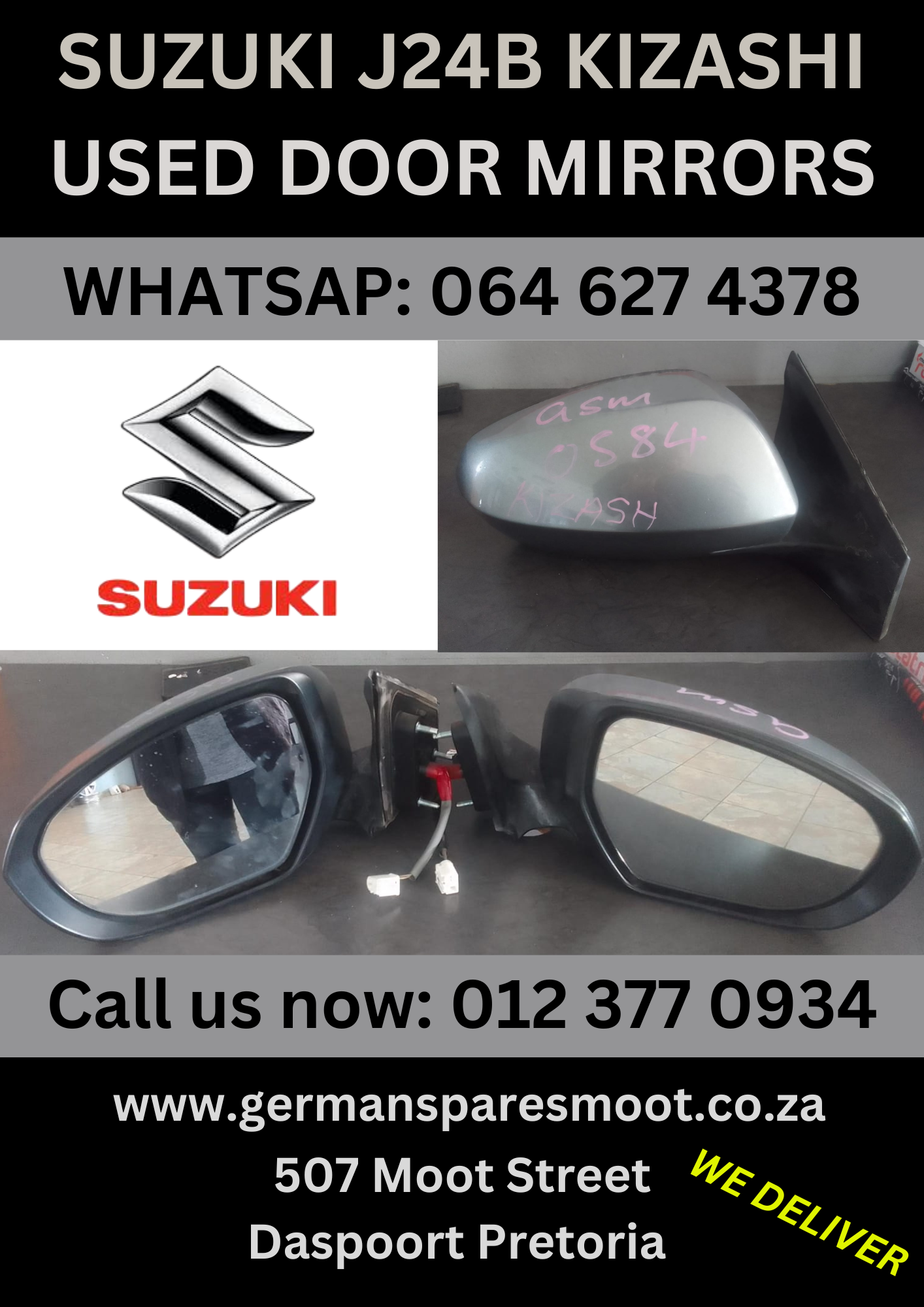 Used Door Mirrors Suzuki J24B Kizashi