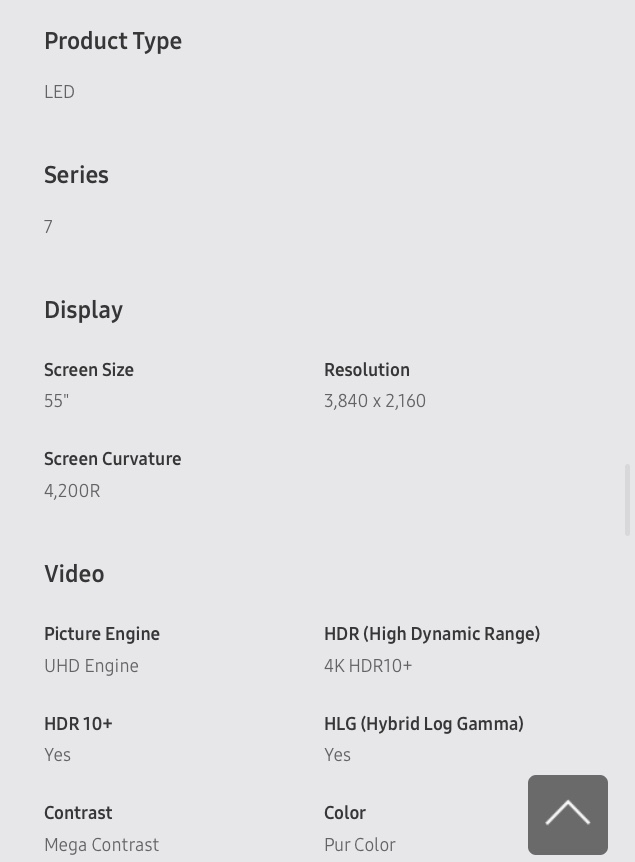 Samsung 55” UHD Curved 4K Smart