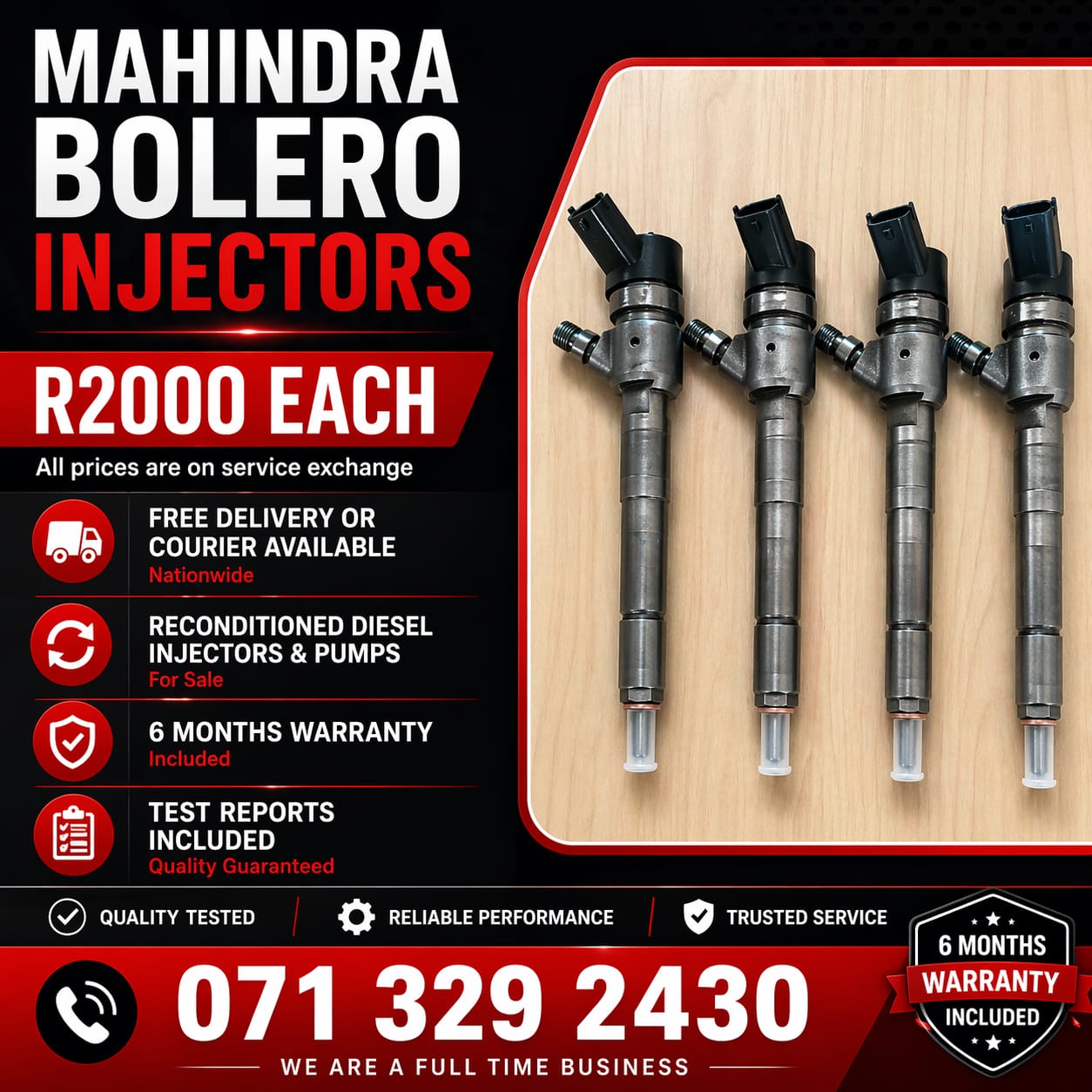 MAHINDRA BOLERO INJECTORS FOR SALE WITH WARRANTY INCLUDED - Private Seller MAHINDRA BOLERO INJECTORS FOR SALE WITH WARRANTY INCLUDED - Private Seller