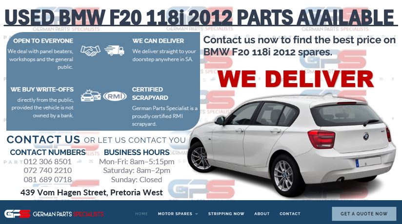 USED BMW F20 118i 2012 PARTS AVAILABLE - Private Seller USED BMW F20 118i 2012 PARTS AVAILABLE - Private Seller