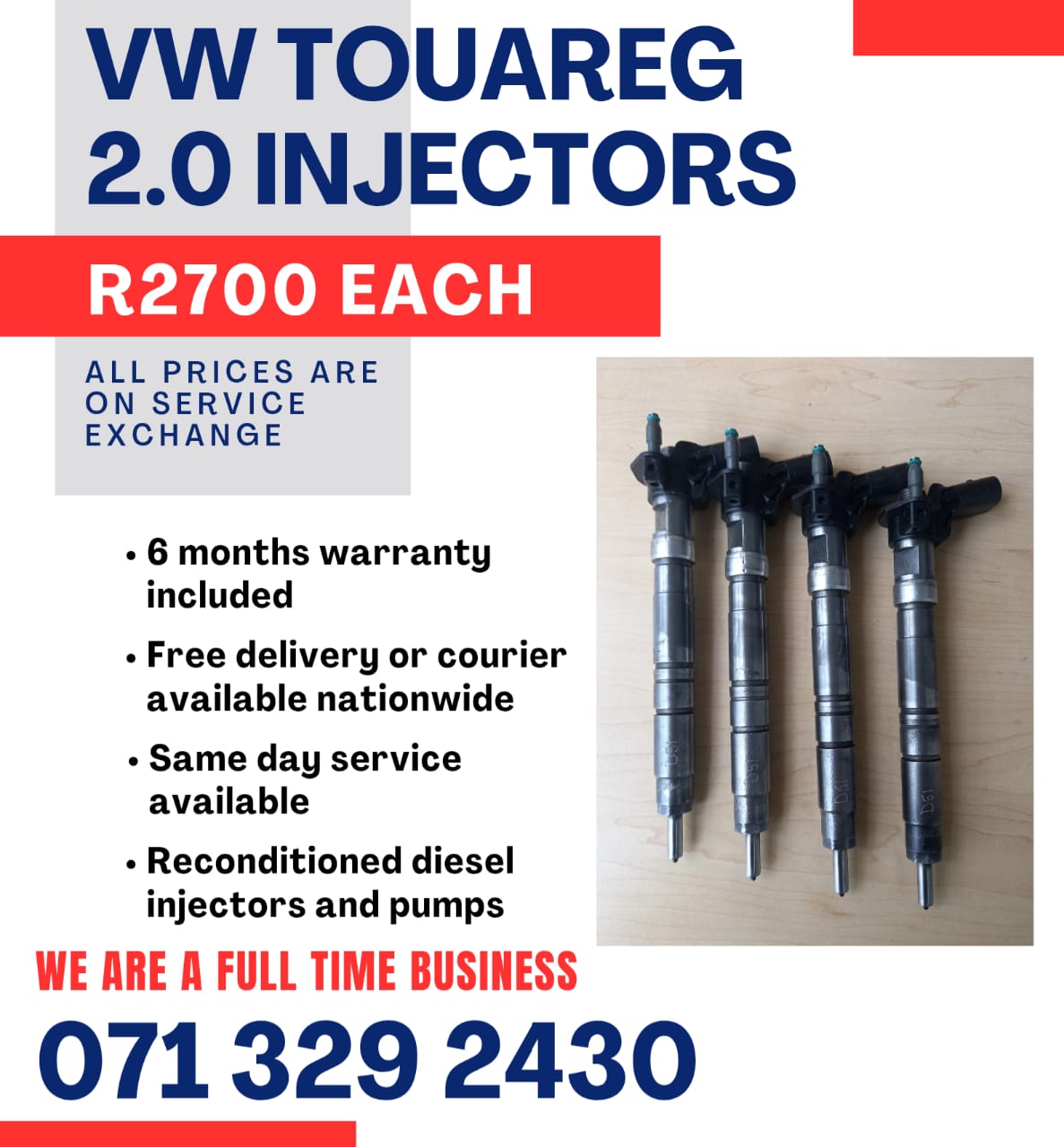 VW TOUAREG 2.0 INJECTORS FOR SALE WITH WARRANTY INCLUDED - Private Seller VW TOUAREG 2.0 INJECTORS FOR SALE WITH WARRANTY INCLUDED - Private Seller