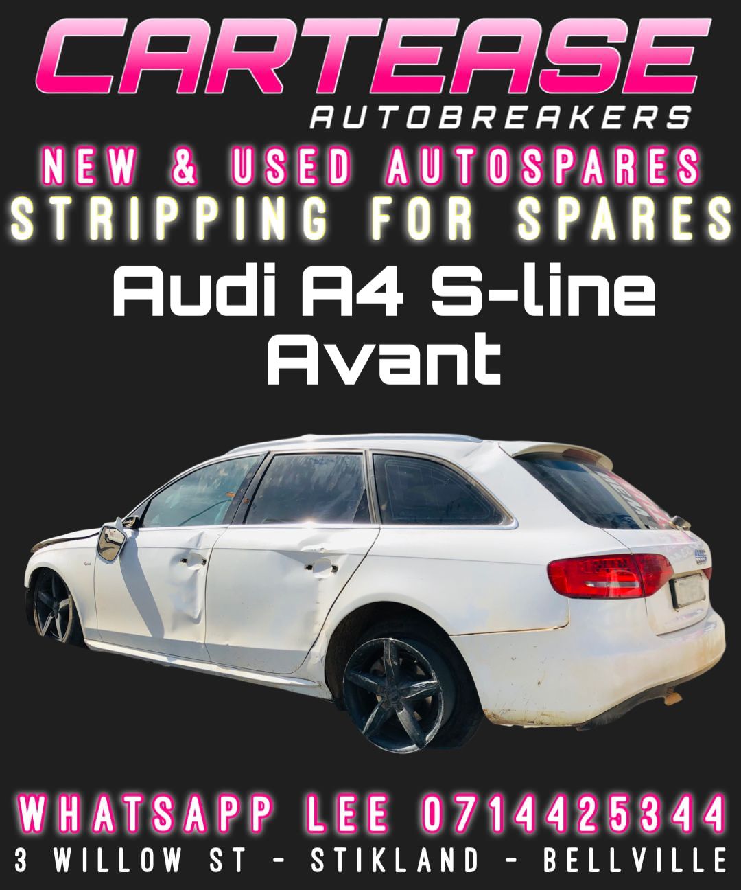 AUDI A4 S-LINE AVANT STRIPPING FOR SPARES (ZC405) - Private Seller AUDI A4 S-LINE AVANT STRIPPING FOR SPARES (ZC405) - Private Seller