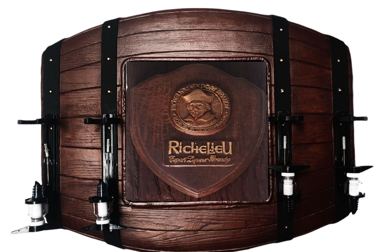 Richelieu Premium Liqueur Liquor Dispensers Flat Barrel with 4 Optics. New Items