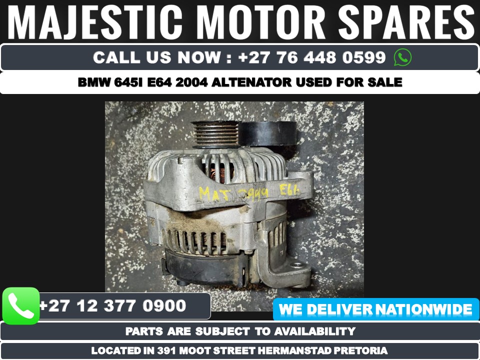 2004 BMW 645i E64 Alternator used - MAJ2999 - Private Seller 2004 BMW 645i E64 Alternator used - MAJ2999 - Private Seller