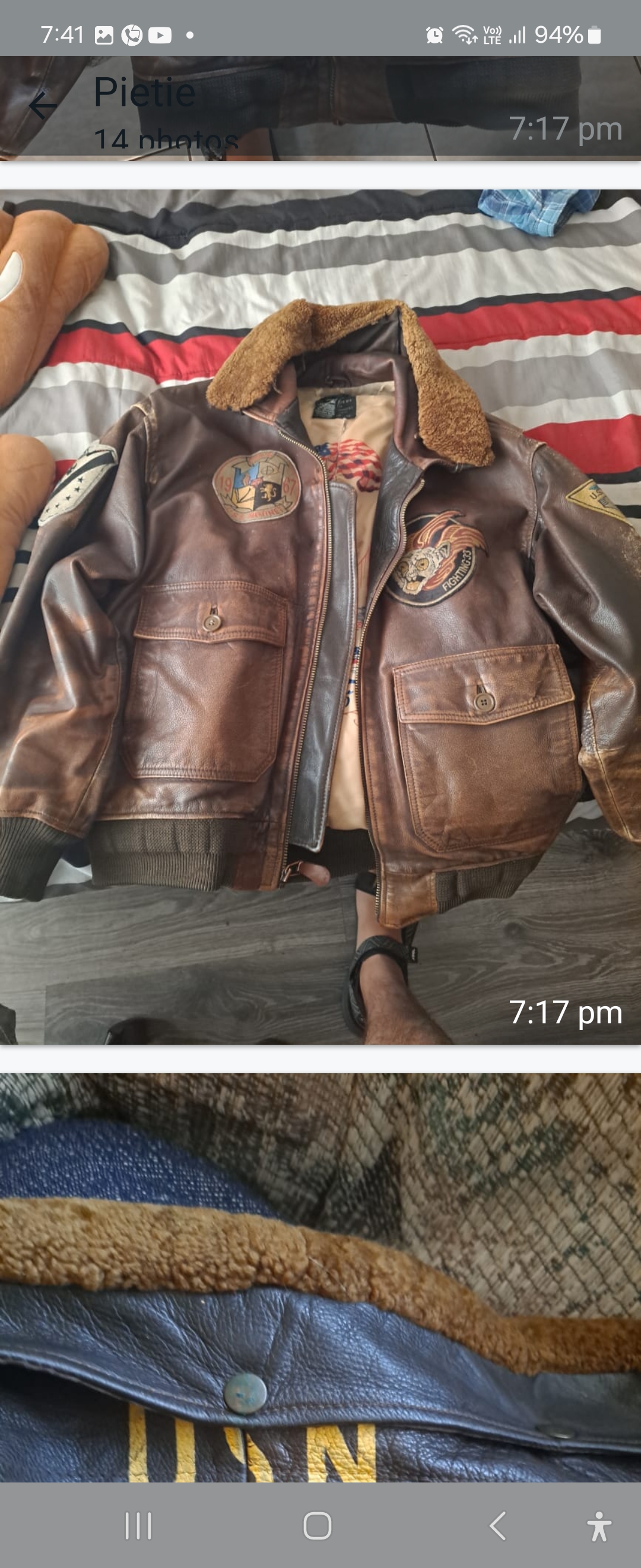 US navy father and son avirex bomber jacket.