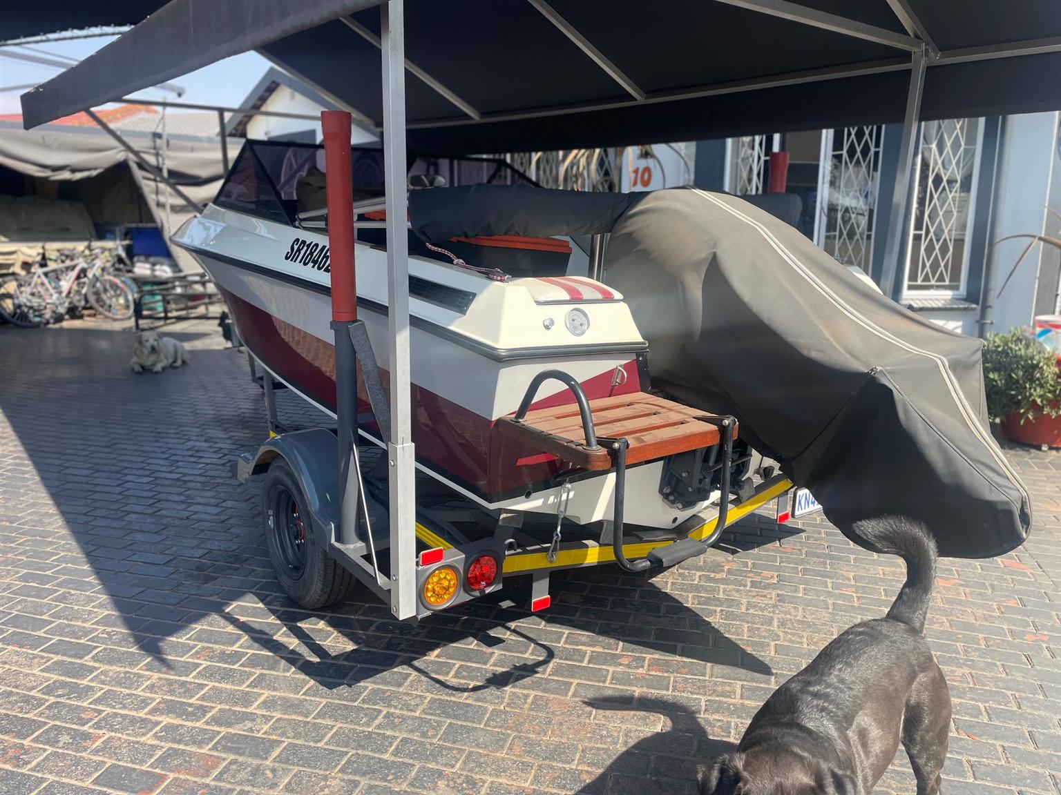 Antiqua ski boat
