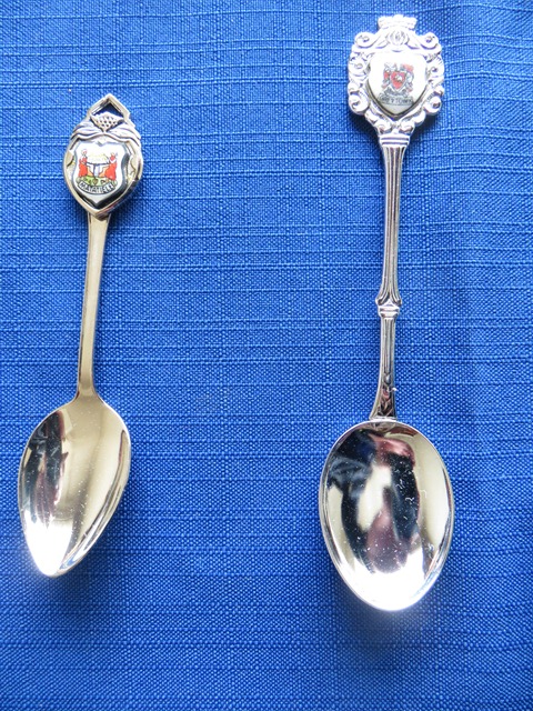 Collectible teaspoons with place names