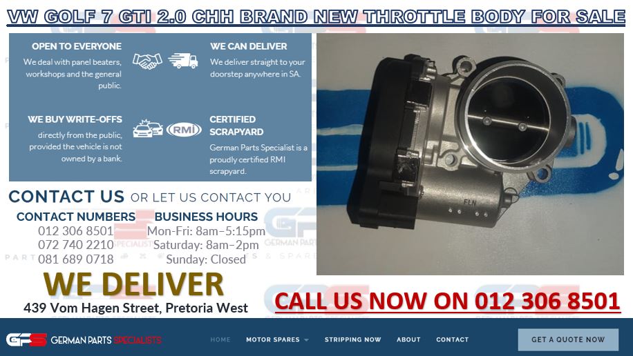 VW GOLF 7 GTI 2.0 CHH BRAND NEW THROTTLE BODY FOR SALE - Private Seller VW GOLF 7 GTI 2.0 CHH BRAND NEW THROTTLE BODY FOR SALE - Private Seller
