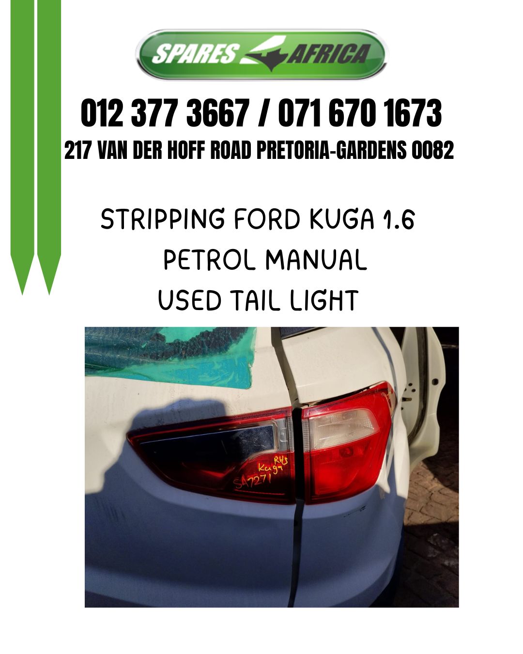 Ford Kuga Used Tail Light for Sale - Private Seller Ford Kuga Used Tail Light for Sale - Private Seller