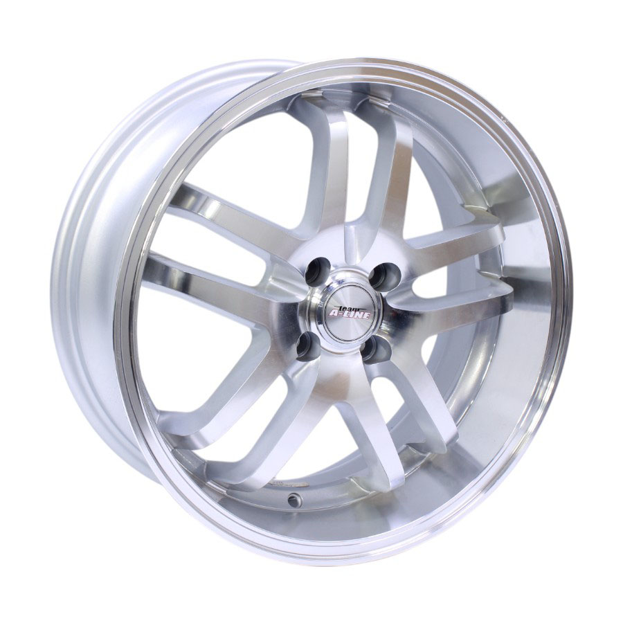 17″ A-Line Dyna 4/100 Silver Machine Face alloy Wheels