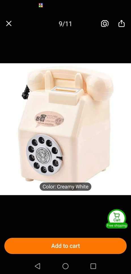 Vintage telephone money saving box