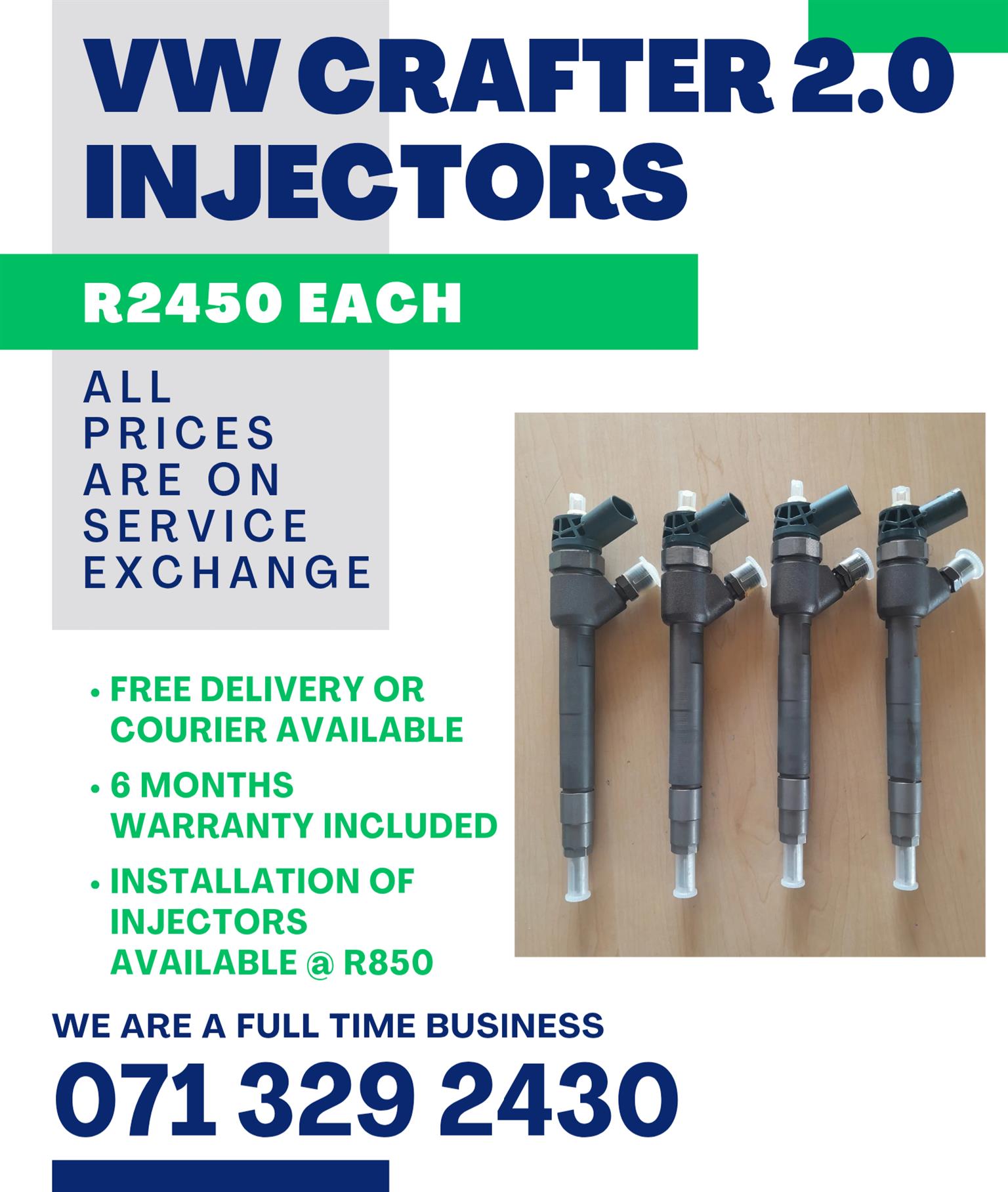 VW CRAFTER 2.0 INJECTORS FOR SALE WITH WARRANTY INCLUDED - Private Seller VW CRAFTER 2.0 INJECTORS FOR SALE WITH WARRANTY INCLUDED - Private Seller
