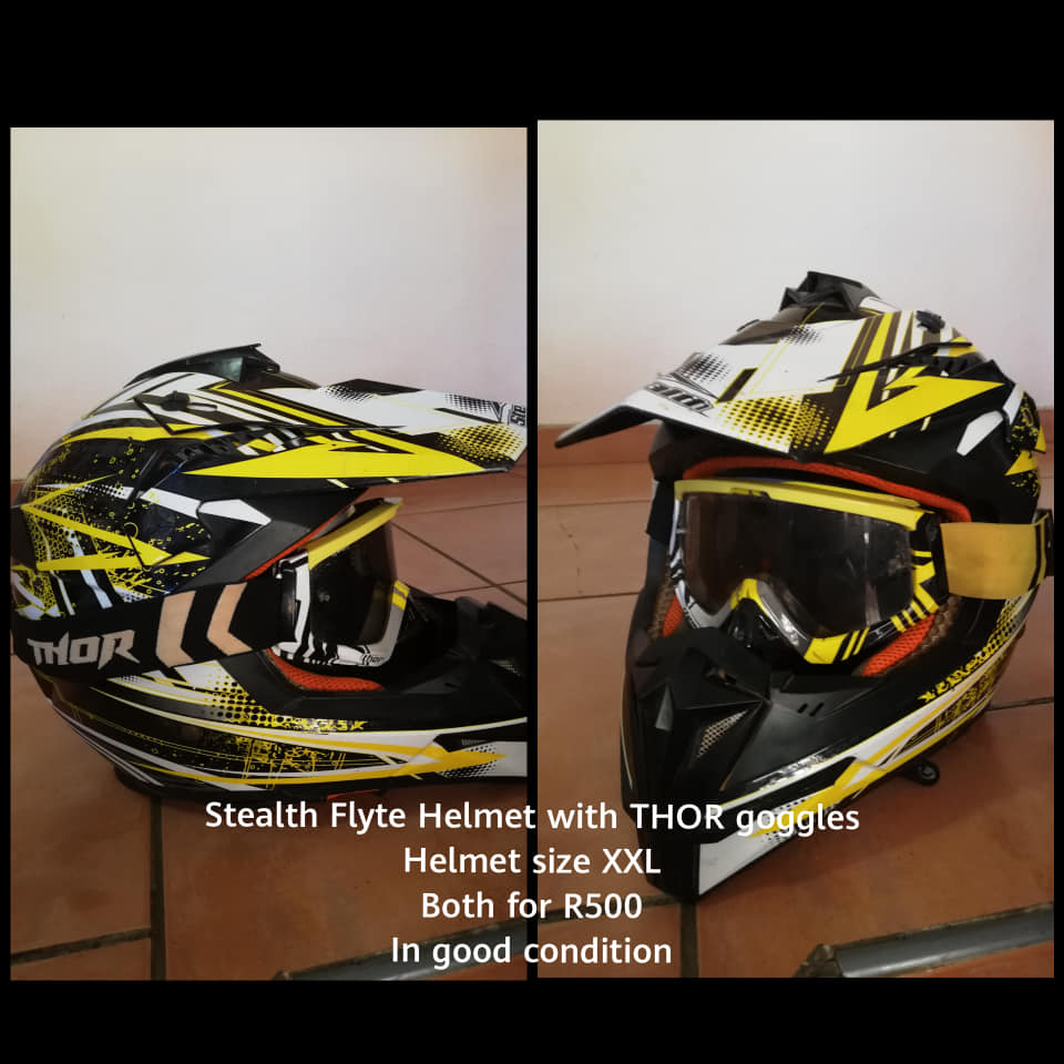 Yellow stealth flyte helmet with thor goggles
