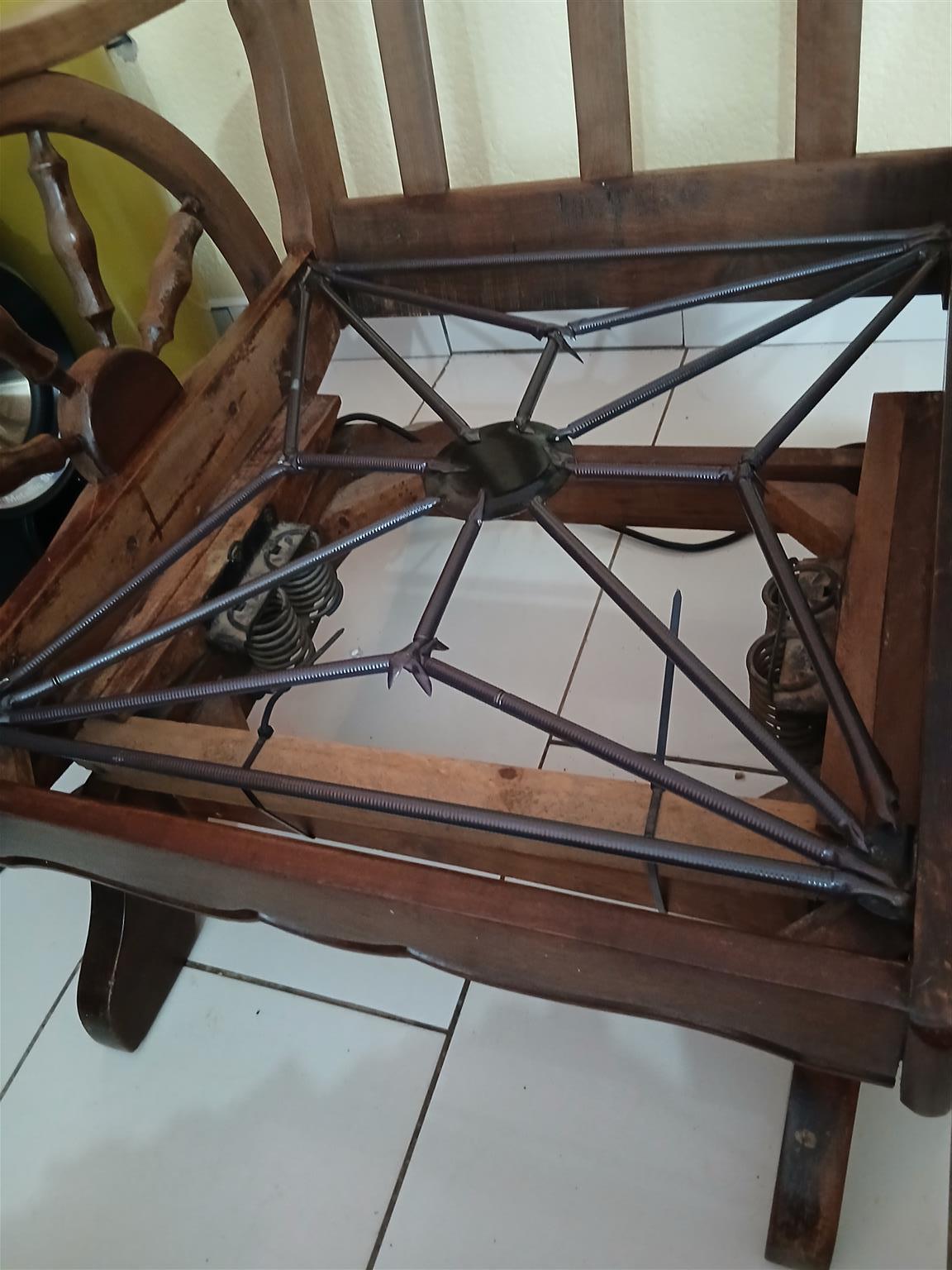 Two Antique Wooden Frames Rocky Chairs