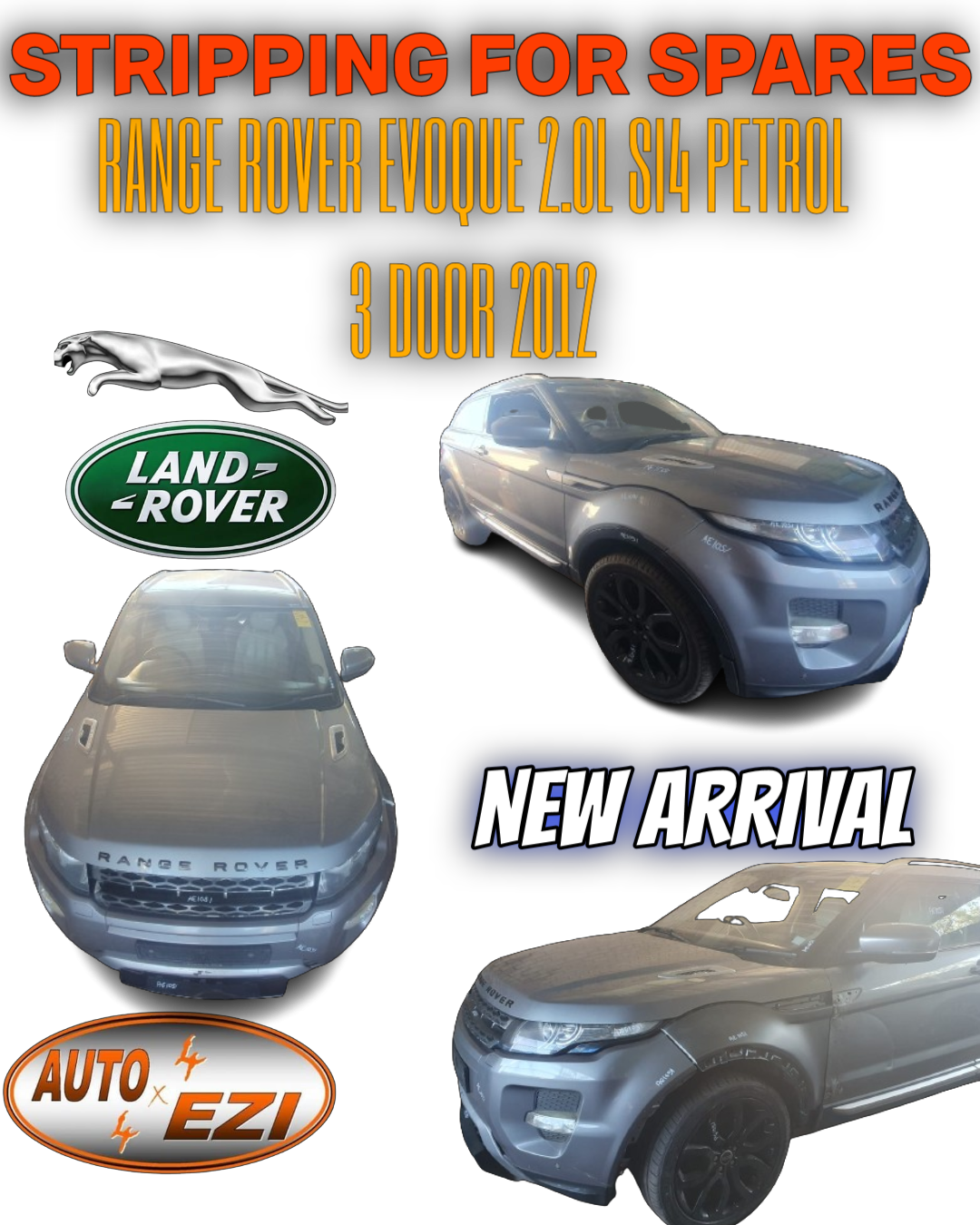 RANGE ROVER EVOQUE 2012 MODEL 2.0L SI4 3 DOOR STRIPPING FOR SPARES - Private Seller RANGE ROVER EVOQUE 2012 MODEL 2.0L SI4 3 DOOR STRIPPING FOR SPARES - Private Seller