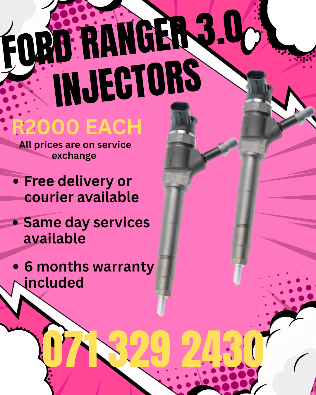 FORD RANGER 3.0 DIESEL INJECTORS FOR SALE WITH WARRANTY - Private Seller FORD RANGER 3.0 DIESEL INJECTORS FOR SALE WITH WARRANTY - Private Seller