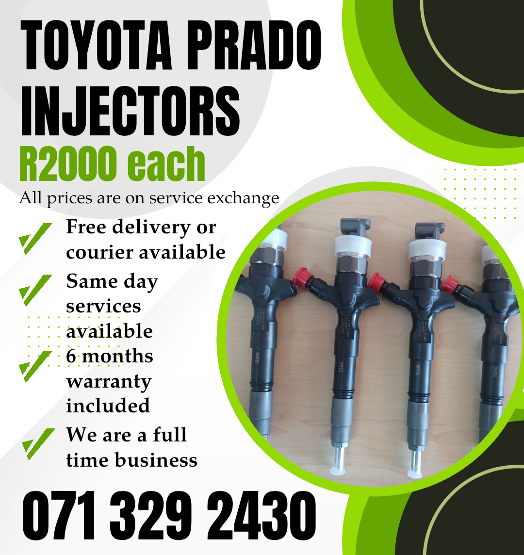 TOYOTA PRADO INJECTORS FOR SALE WITH WARRANTY ON