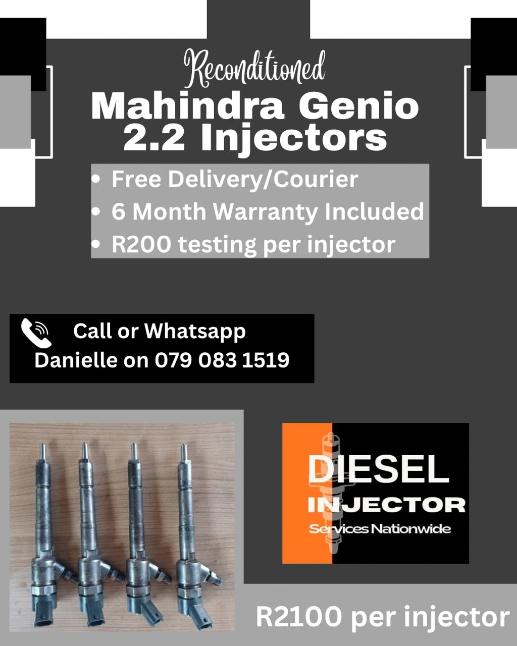 MAHINDRA GENIO 2.2 INJECTORS FOR SALE WITH WARRANTY INCLUDED - Private Seller MAHINDRA GENIO 2.2 INJECTORS FOR SALE WITH WARRANTY INCLUDED - Private Seller