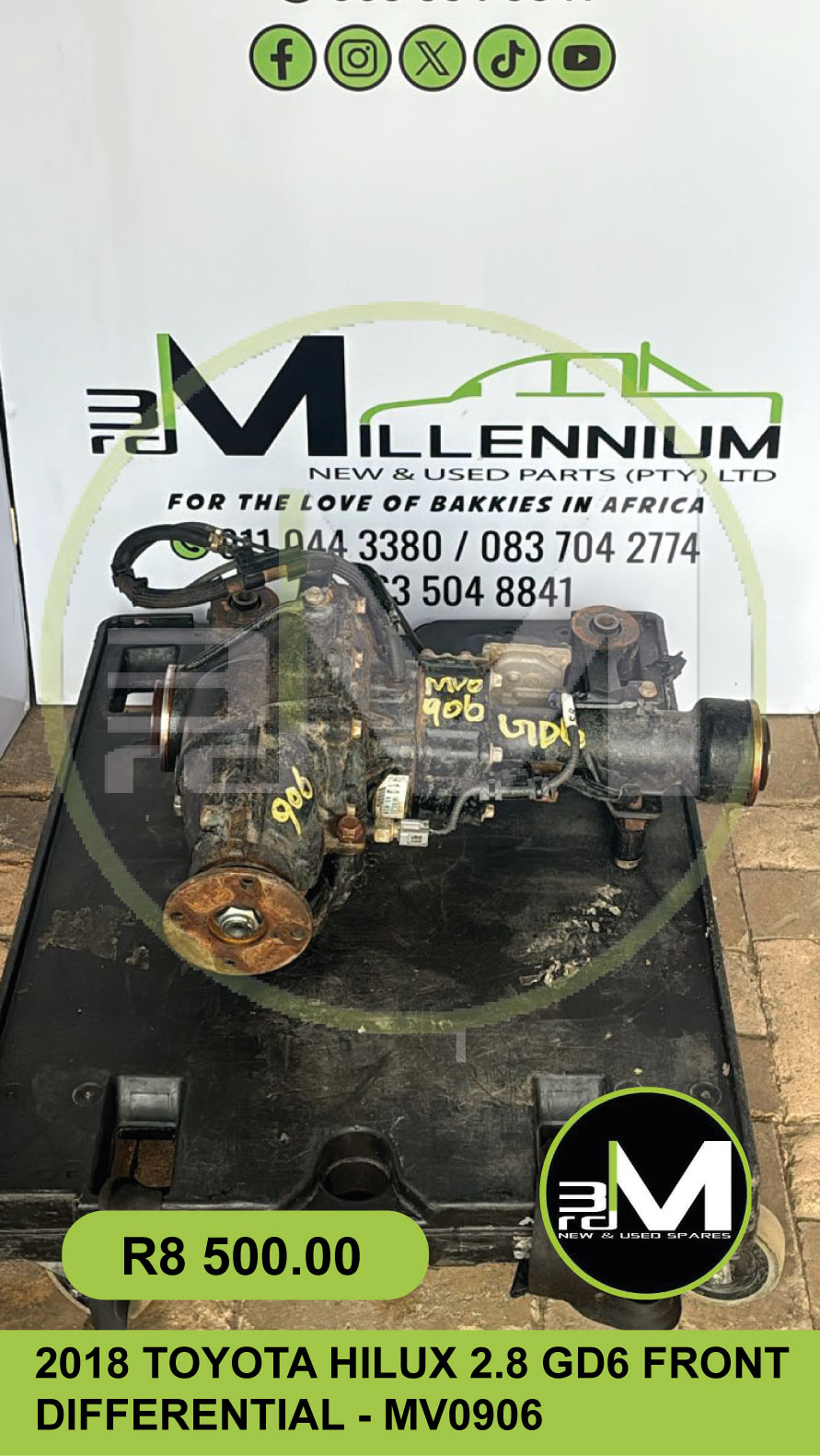 2018 TOYOTA HILUX 2.8 GD6 FRONT DIFFERENTIAL - MV0906 | Junk Mail ...