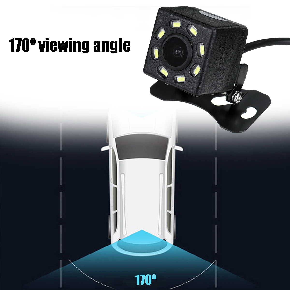 Mini Waterproof Parking Assistance 8LED Reversing Backup Camera Q-DC1. Brand New